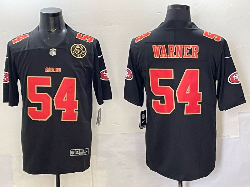 Men San Francisco 49ers #54 Warner Black gold Nike Limited NFL 2025 Jersey style 03